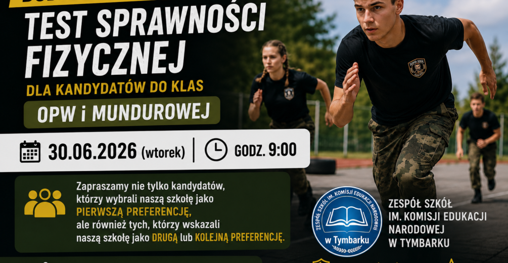 TEST SPRAWNOŚĆI FIZYCZNEJ – DODATKOWY TERMIN