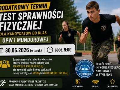 TEST SPRAWNOŚĆI FIZYCZNEJ – DODATKOWY TERMIN